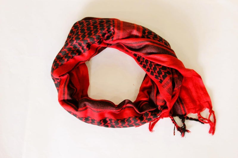 SHOPUKASA Cotton Shemagh Tactical Military Scarf Palestine Scarf Keffiyeh Head Neck Wrap gifts for Men & Women + Paper Bag - Image 5